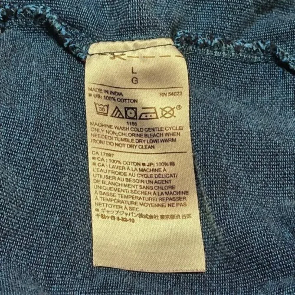 Banana Republic Pique Polo Men's Large Heathered Blue Front Pocket Top Shirt GUC